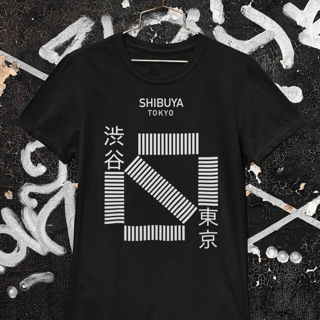 Japanese Shibuya Crossing Minimalist T Shirt Tokyo For Unisex And Unisex Vintage Fashion Unisex Homme Versatile Streetwear