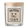 Bougie Parfumée - PLANETEE - Mon Mouton C'est Ma Vie - Verre 8,5 Cm - Couvercle Bambou - Parfum Vanille