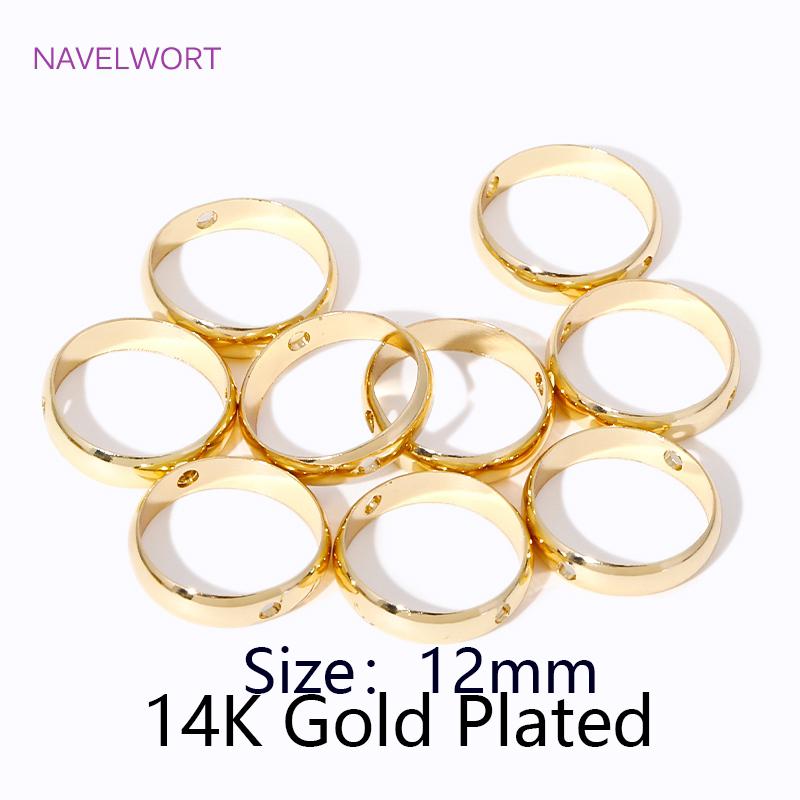 Multi Types 14K/18K Gold Plated Brass Round Bead Frame Connectors Spacers Bead,For Jewelry Making DIY Bracelet Making Supplies