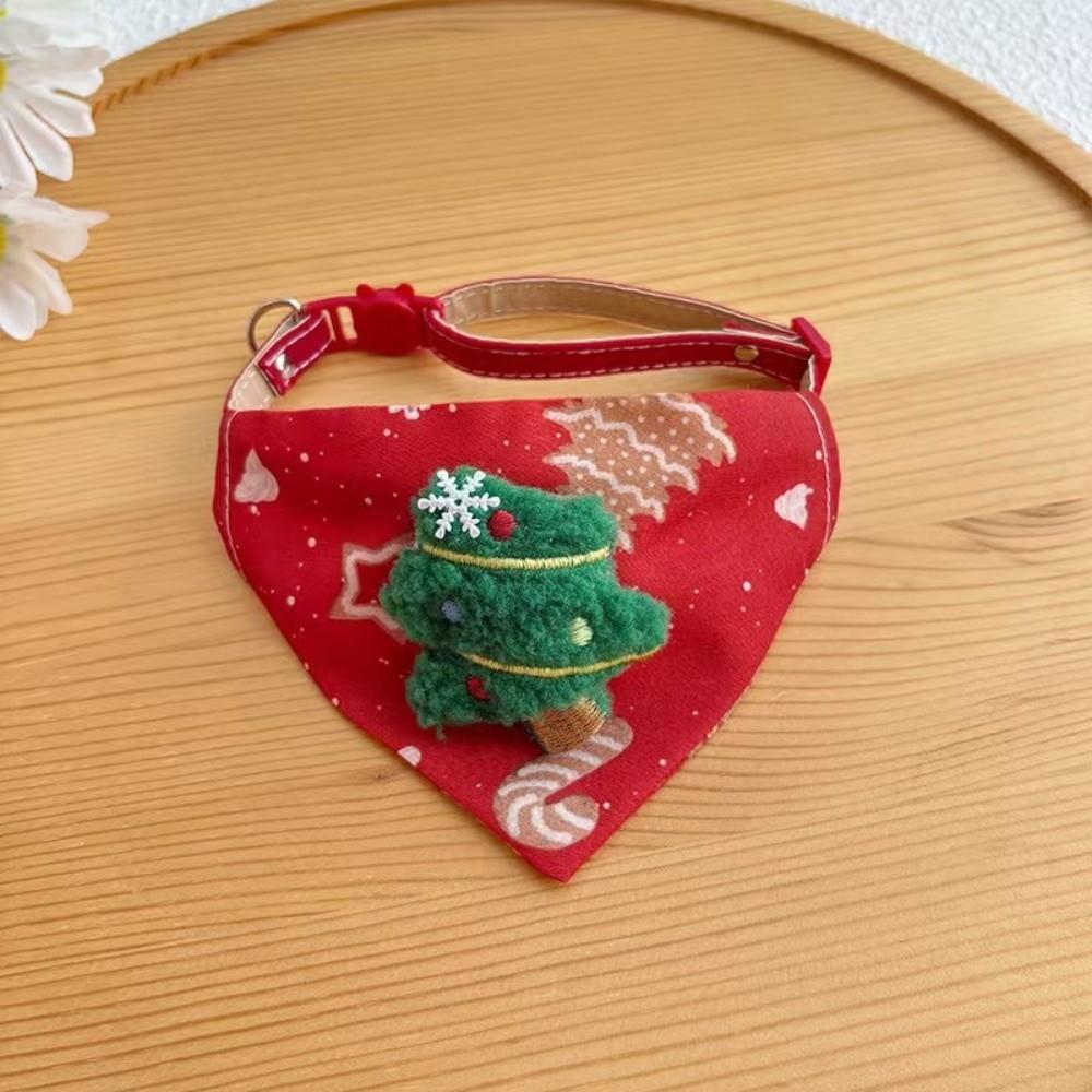 Soft Cloth Plaid Bowknot Collar Adjustable Strap Cat Saliva Towel Dog Triangle Scarf Cat Lovers