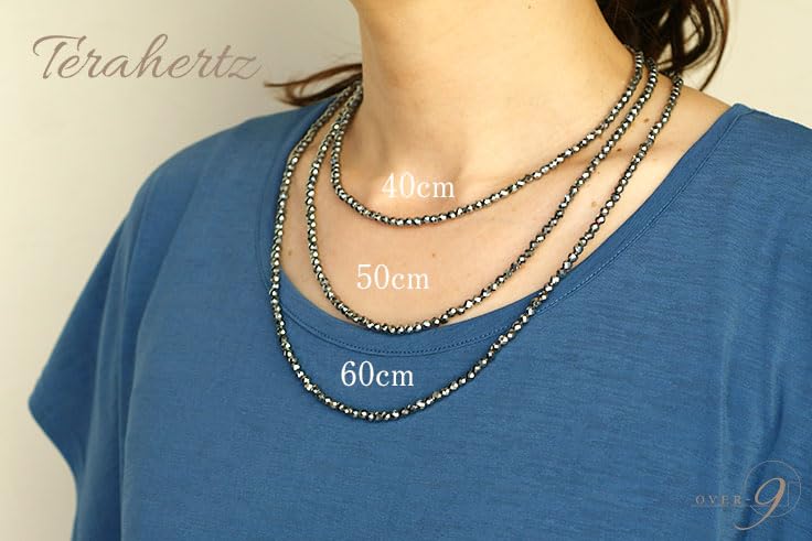 Ожерелье Terahertz 4 мм 60 см с бриллиантовой огранкой, крючок из нержавеющей стали, гарантированная подлинность, руда Terahertz, необработанный камень, натуральный камень, аксессуар для здоровья