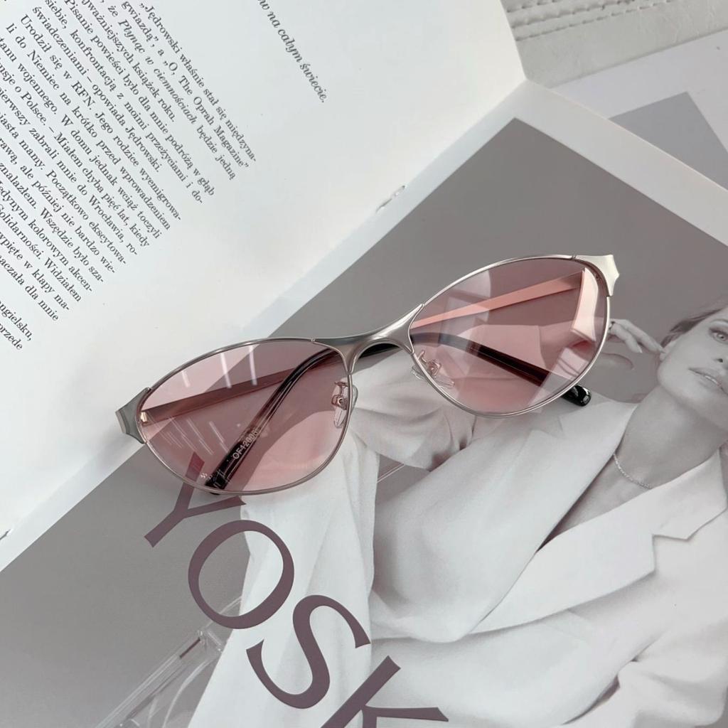 Y2K Sunglasses Girl New Borderless Metal Fashionable Cool Versatile Luxury Brand High Quality Trendy Sunglasses