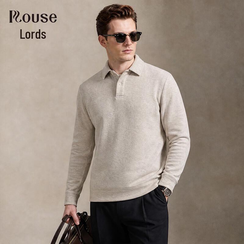 Lords Men's Silk-Wool Blend Long Sleeve Polo Shirt