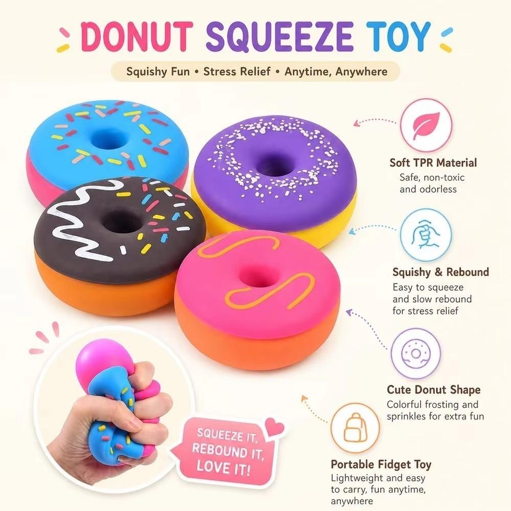 Colorful Donut Slow Rebound Toy Donut Shape Donut Squishy Pinch Le Donut Squeeze Toy Fun Gift