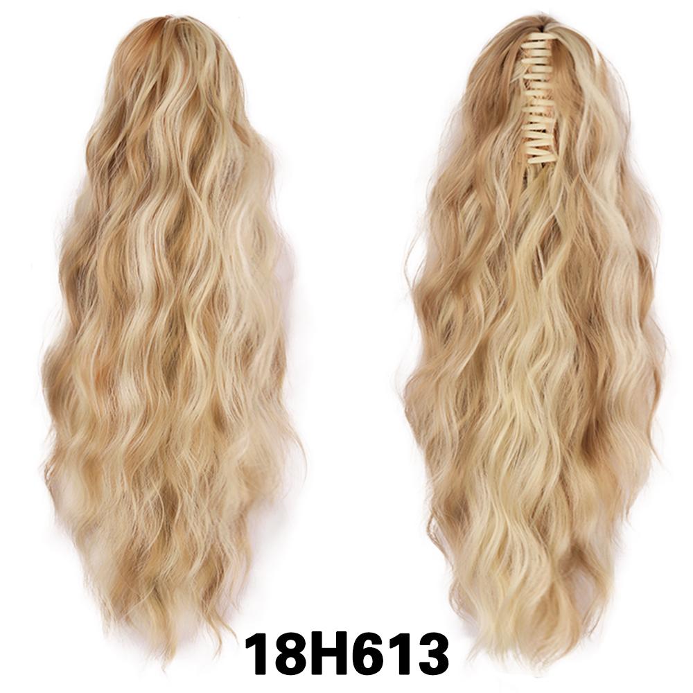 MISS WIG Synthetic Long Claw Clip In Ponytail Hairpiece Extensions Natural Wavy Hairpieces For Women Daily Use
