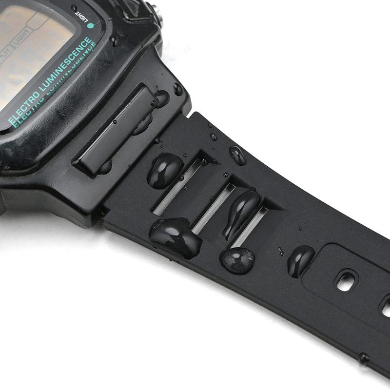 Черный браслет из смолы для часов Casio W-740