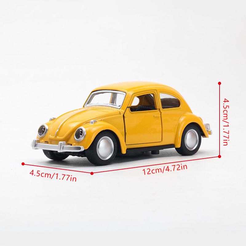 Alloy Car Model Beetle Vintage Door Opening Children'S Toy Motorcar Cake Decoration Collection Accessories For Boy Gift