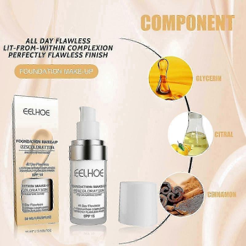 Color-Changing Liquid Foundation For Concealer, The Concealer Is Long Lasting Hydrating Moisture, Waterproof, Perspiration Proof And Brightening Skin