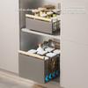 Storage Drawer Rack Self-adhesive Sliding Rail No Drilling Foldable Heavy Duty Load Capacity Easily Pull-out Cabinet Organizer Seasoning Spice