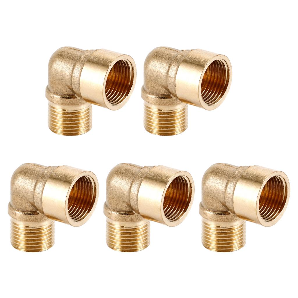 Brass Pipe Connectors Leakage Proof Threaded Fittings 90 Degree Threaded Elbows Multiple Type for Water Hose System