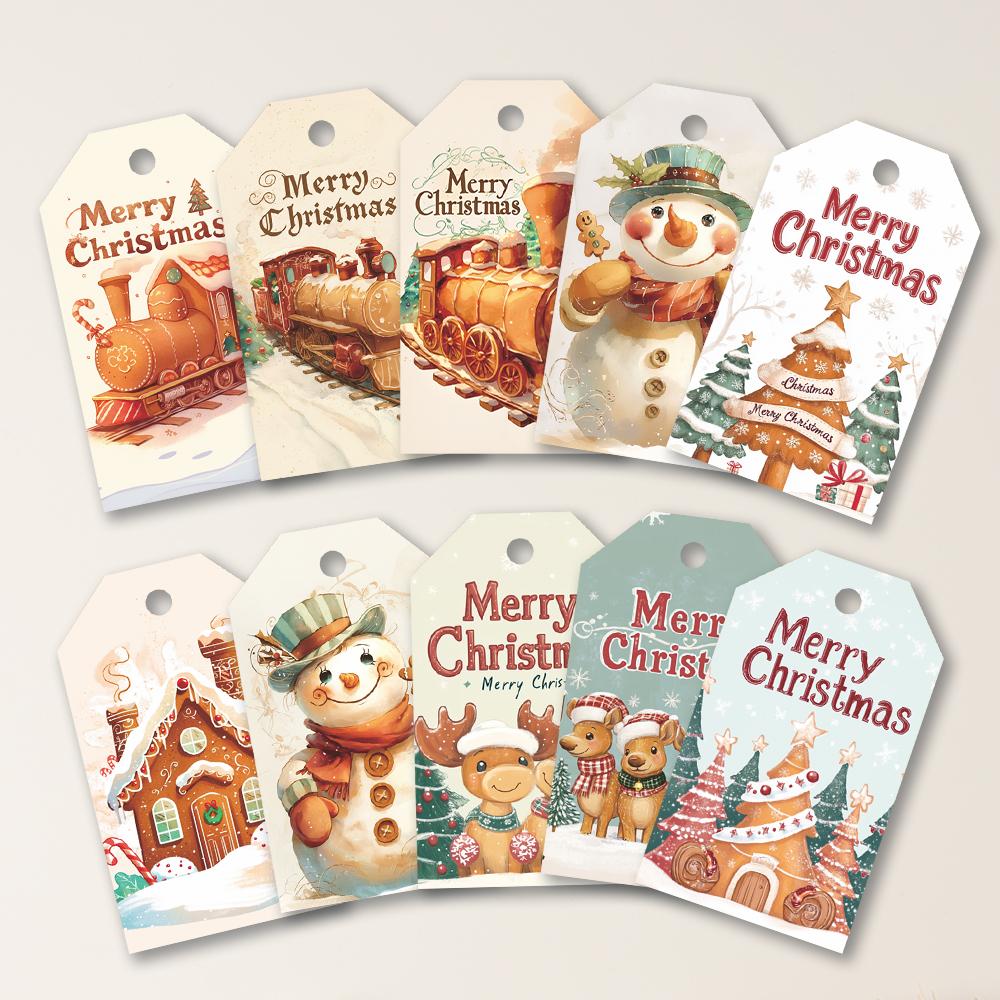 40pcs, Christmas tags, gift labels, party decorations, DIY cards, holiday home decor, greeting cards, party cards, gift twine