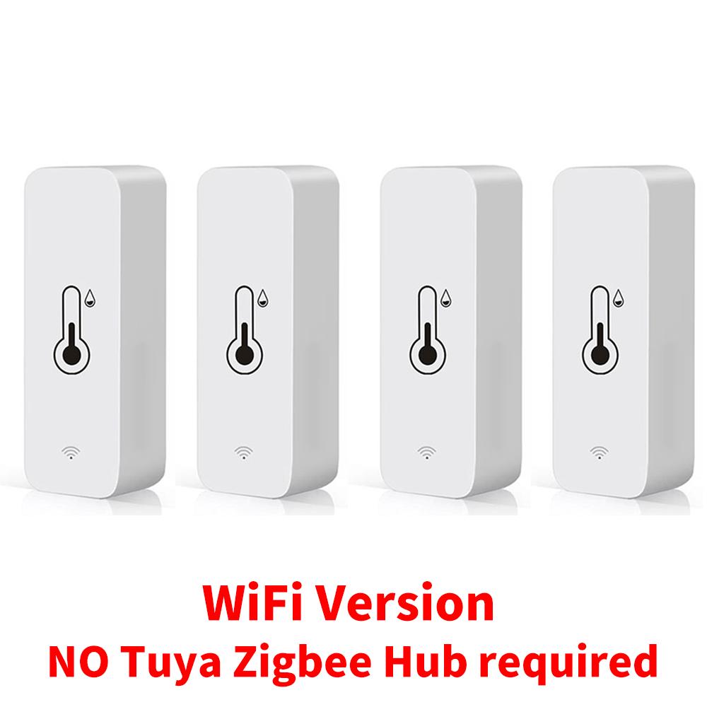 1~4PCS Tuya WiFi Temperature Humidity Sensor Smart Sensor APP Remote Control For Smart Home Support SmartLife Yandex Alexa