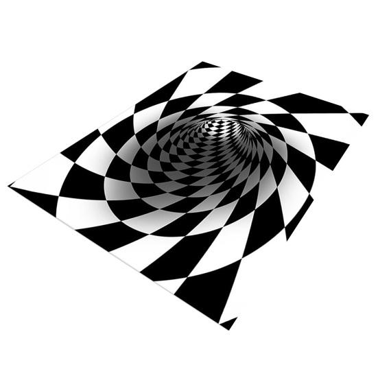 3D Вихревой Оптический Обман Ковер Визуальное Головокружение Ковер Области Реалистичный Вихрь Черно-Белый Придверный Коврик Нескользящий Коврик для Пола для Гостиной Спальни Прихожей