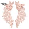 Decorative Clothing Embellishments 2Pcs Embroidery Patches for Wedding Dress, Water-soluble Lace Applique, Floral Elegant Apparel Craft Decoration