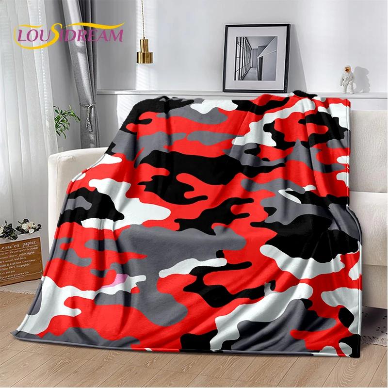 2025 Colorful Camo Green Camouflage Soft Blanket,Soft Throw Blanket for Home Bedroom Bed Sofa Picnic Travel Cover Child Gift