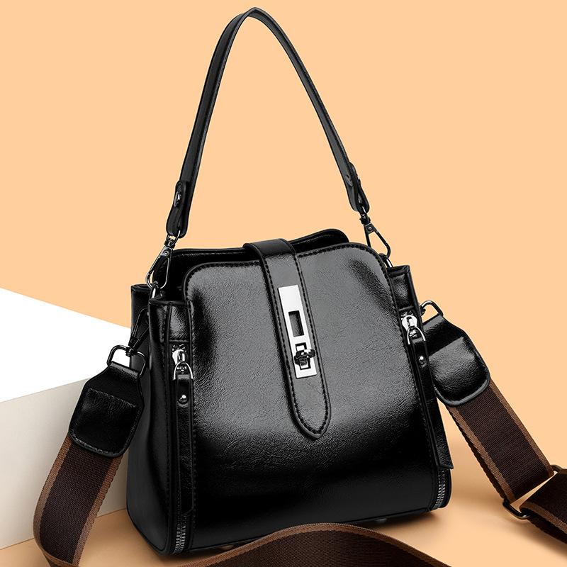 Однотонная сумка женская 2025 новая модная универсальная женская портативная сумка для мамы многослойная большой вместимости на плечо сумка-мессенджер