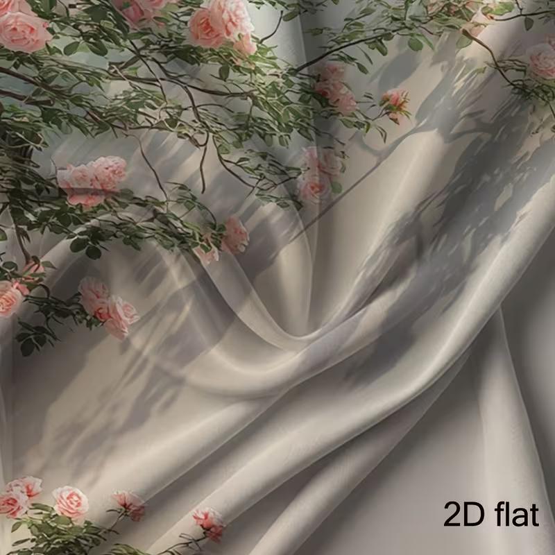Элегантный 2D фон для фотосъемки на стену с розами, нежно-розовые вьющиеся розы на светло-бежевой стене