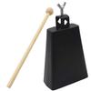 Durable 6-inch Metal Cowbell Percussion Drum Block with Sticks, Easy To Store and Carry, Percussion Accessory