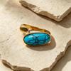Бирюзовое открытое кольцо в корейском стиле, нержавеющая сталь 18K, стойкая к выцветанию, элегантный нишевый дизайн
