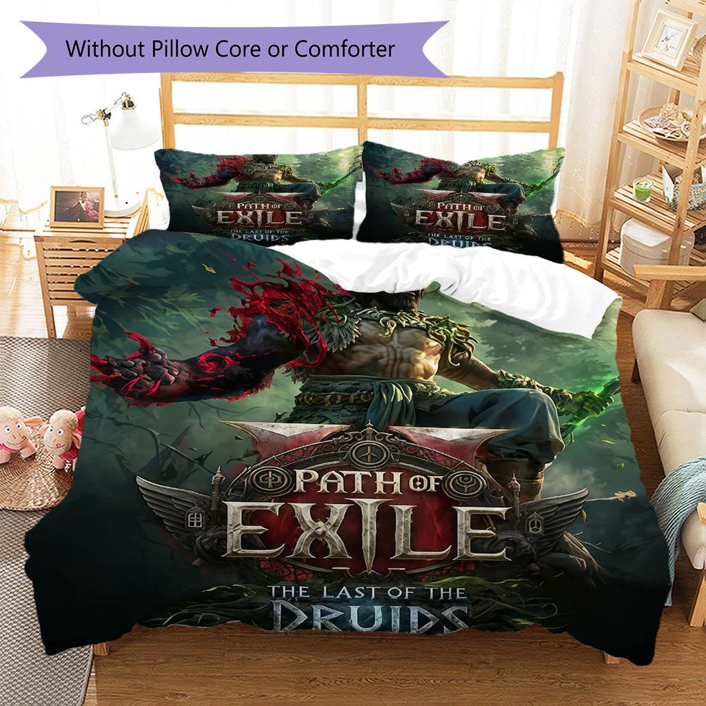 Path of Exile 2 Bedding Quilt Set Quilt Cover Pillowcase Home Decoration Birthday Gift (1 * duvet cover + 2 * pillowcase, without core)