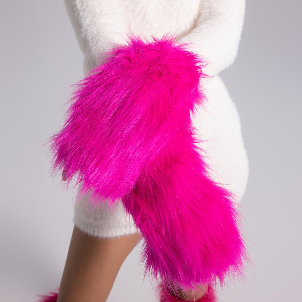 Зимние плюшевые удлиненные перчатки на запястье однотонные женские перчатки без пальцев толстые уличные походные перчатки для шопинга сохраняют тепло