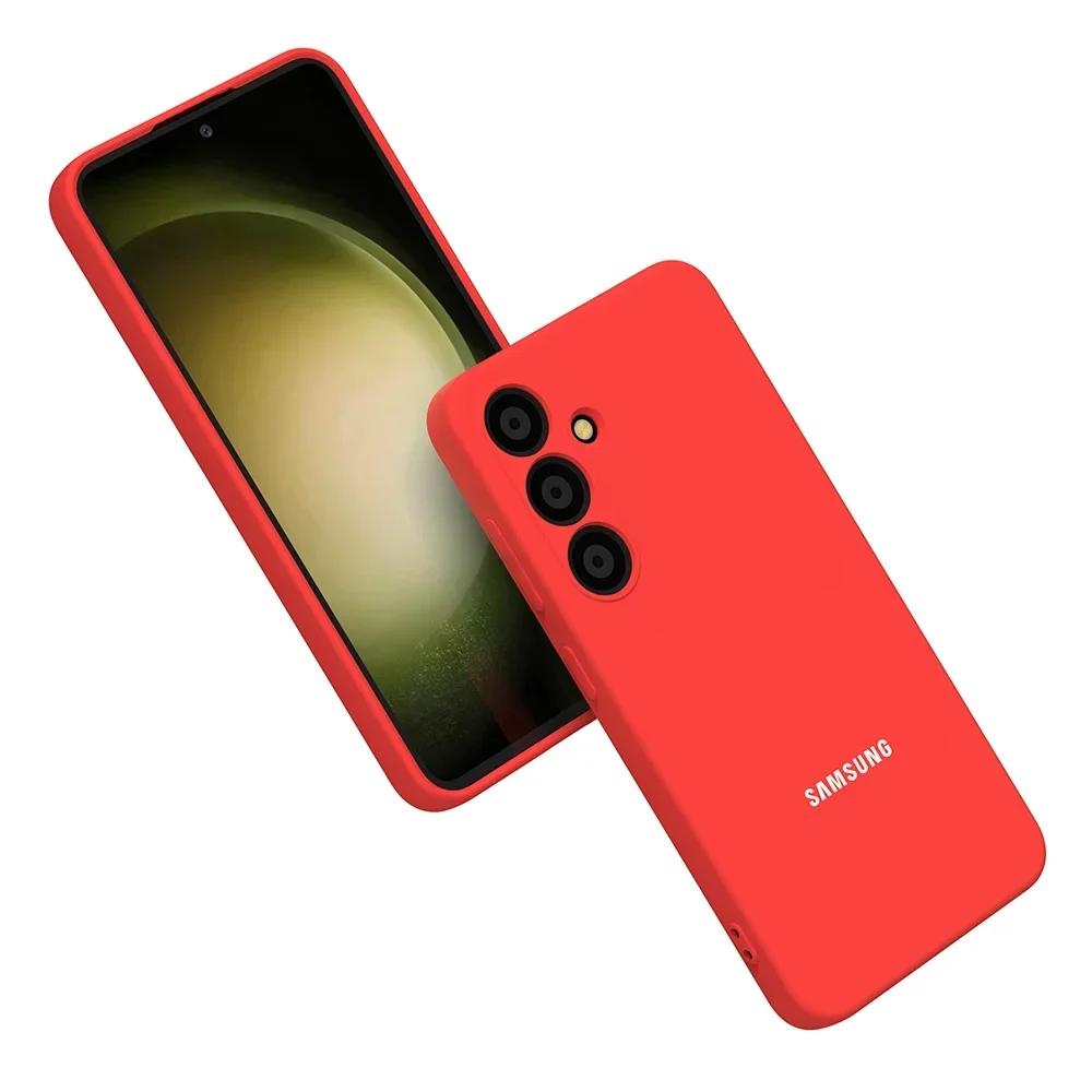 Для Samsung Galaxy S25 S25Plus S25Ultra S25Edge S24 S23 S22 S21 FE Ultra Чехол Мягкий Жидкий Силикон Ударопрочный Задняя Крышка Телефона