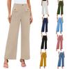 2025 Women's High Waist Wide Leg Stretch Trousers with Pockets - Formal Casual Pants