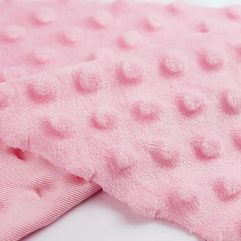 1 Yard Super Soft Minky Dot Fabric Sewing Baby Blanket Toys Material Antipilling Eco-Friendly Polyester Handwork Plush Fabric