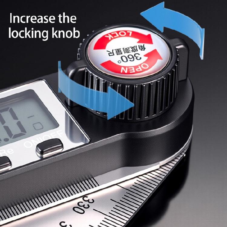 Угломер двойного назначения 200 мм Нержавеющая сталь Прямые кромки Линейки и Система цифровых измерений с функцией сброса ошибок