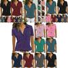 Women Neck V Short Sleeve Shirt Blouse Ladies Summer Tshirt Tops Tee Plus Size