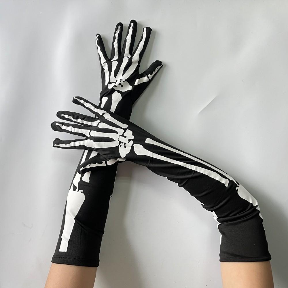 Full Finger Skull Gloves Elastic Cosplay Gloves High Quality Full Finger Costume Role Playing