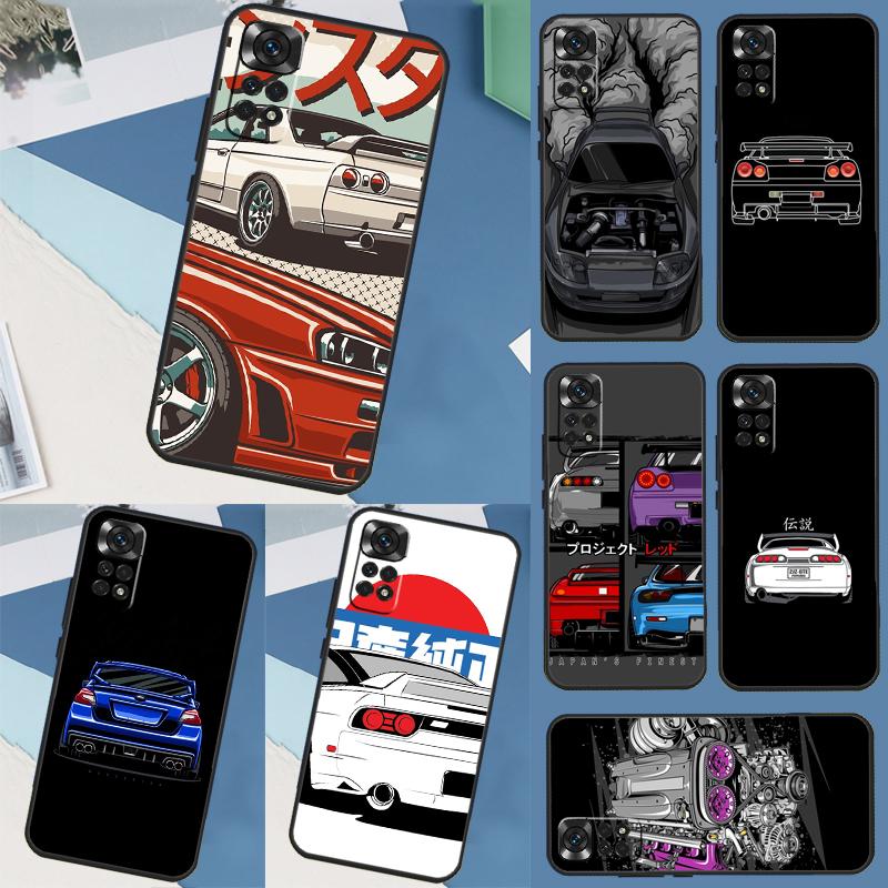 Чехол для телефона Спортивный автомобиль JDM Дрифт Для Xiaomi Redmi Note 11 10 9 8 12 Pro Turbo 9S 10S 11S 12S 9A 9C 10C 12C