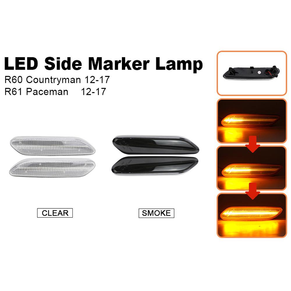 Светодиодный плавный указатель поворота, динамический светодиодный боковой габаритный фонарь, 12 В, боковой повторитель, панельная лампа для BMW, Mini Cooper R60 R61