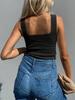 Women's Ribbed Tank Top Square Neck Slim Fit Sleeveless Summer Knit Shirt