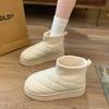 2024 New Winter Snow Boots Women's Velvet Thickened Fashion Short-Tube Warm Bread Cotton Shoes