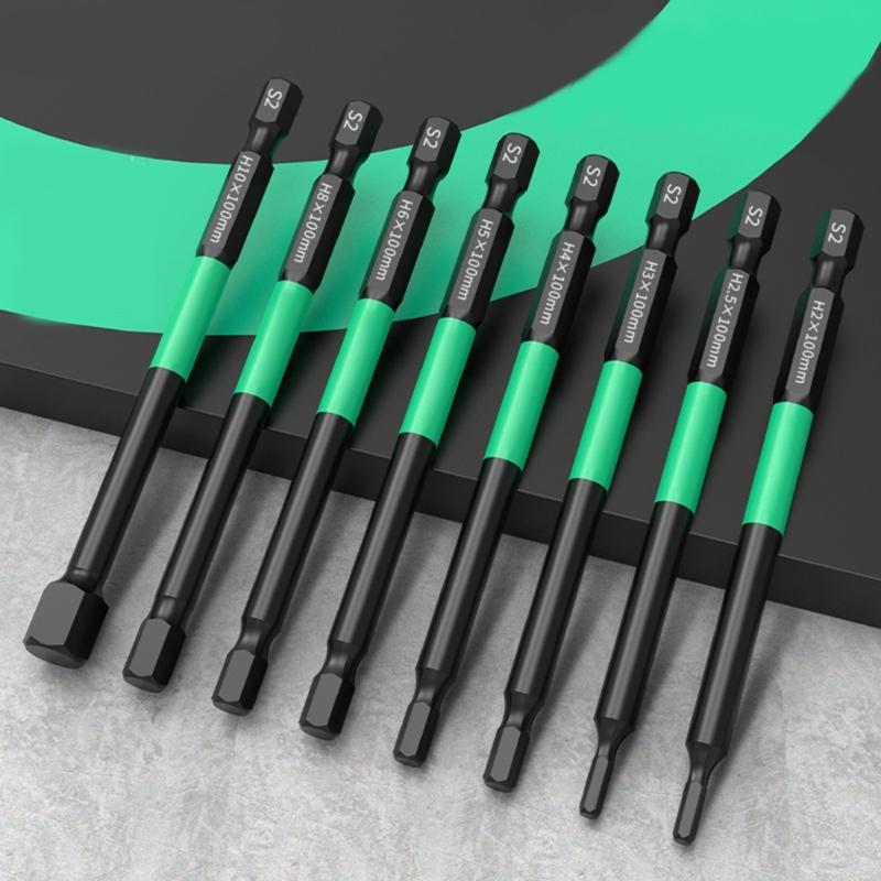 Ударопрочная магнитная вставка-бита с высоким крутящим моментом, шестигранная силовая бита, легированная сталь, сменная бита для электрической отвертки