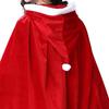 Плюшевый пончо с капюшоном из полиэстера, рождественский костюм для косплея, ветрозащитный красный рождественский плащ, осень-зима