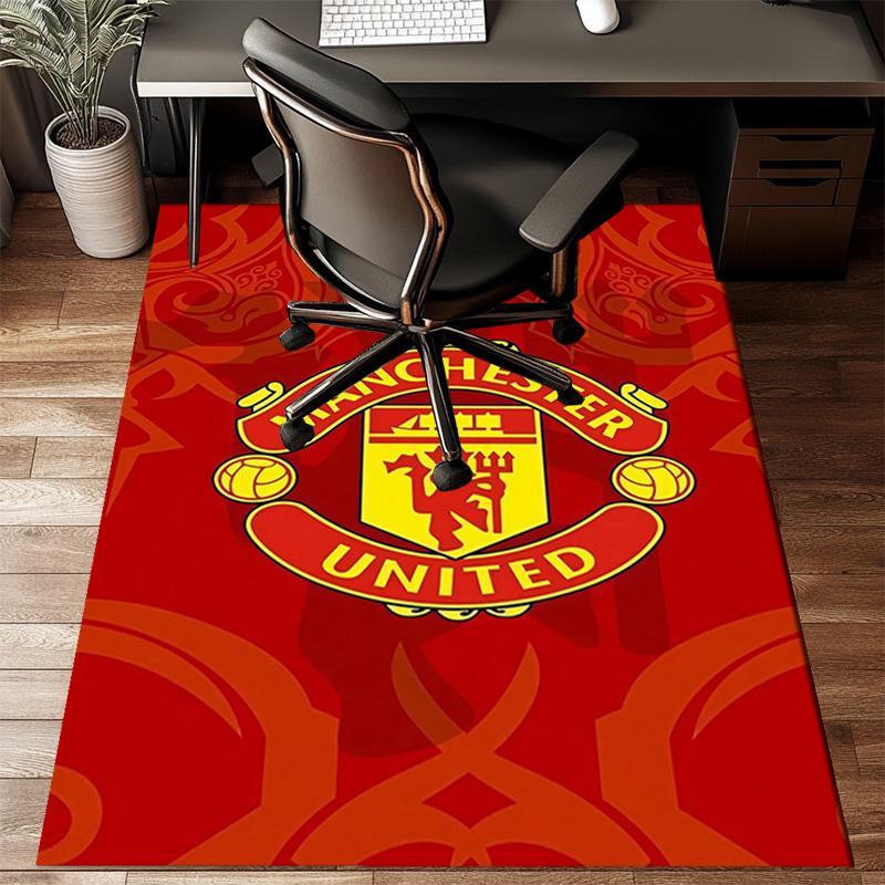 Manchester United Crest Rug Game Carpet, Floor Mat for Bedroom Living Room Entryway Rug, Home Decor Idea Gift for Christmas birthday