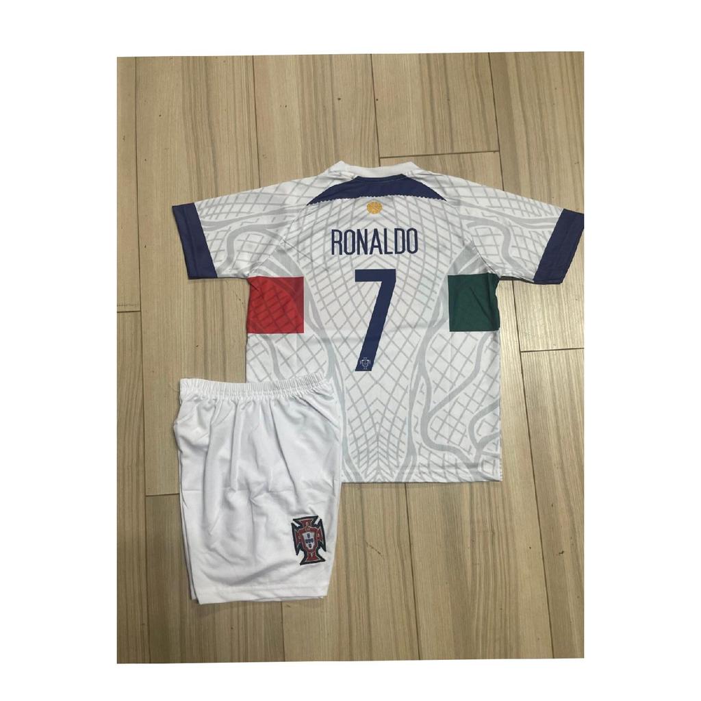 Ronaldo Portugal White National Team World Coach Jersey Set 4 Pieces