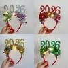 2026 Shiny New Year Hairband Glitter-Coated Headband Sparkling Numbers Design Hair Hoop Festive Hair Accessory