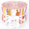 Soimoi 40Pcs Block Print Cotton Precut Fabrics For Quilting Craft Strips 2.5x42inches Jelly Roll - Light