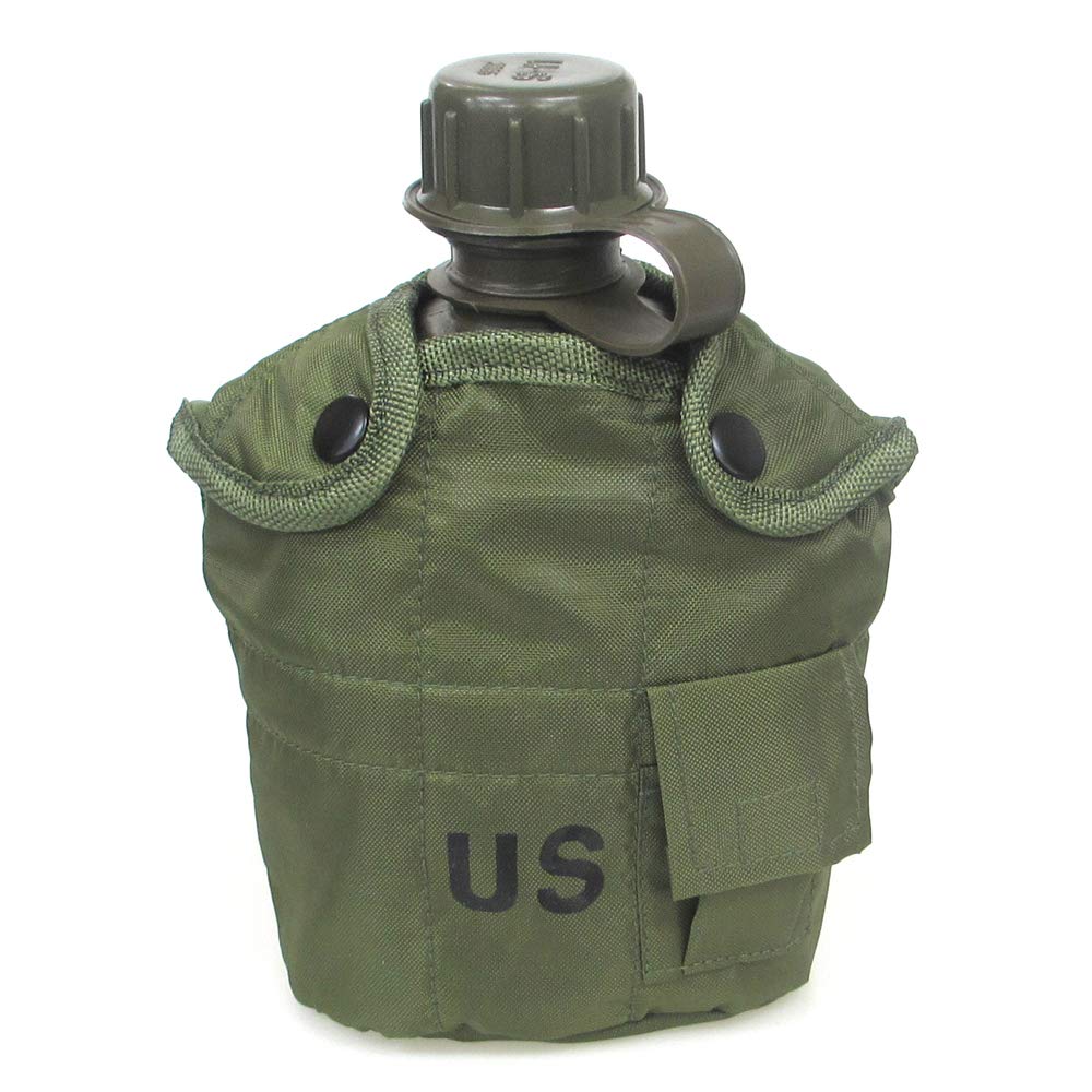 Integy Military Bottle [OD] 5529-OD 1L Green Aluminum Water Bottle with Cup for Outdoor Activities