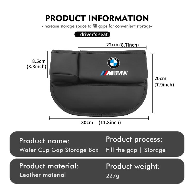 BEKV7 Universal Car Seat Gap Filler Phone Key Water Cup Storage Box For BMW M Performance E36 E46 E60 E90 E91 E92 E93 F30 F20