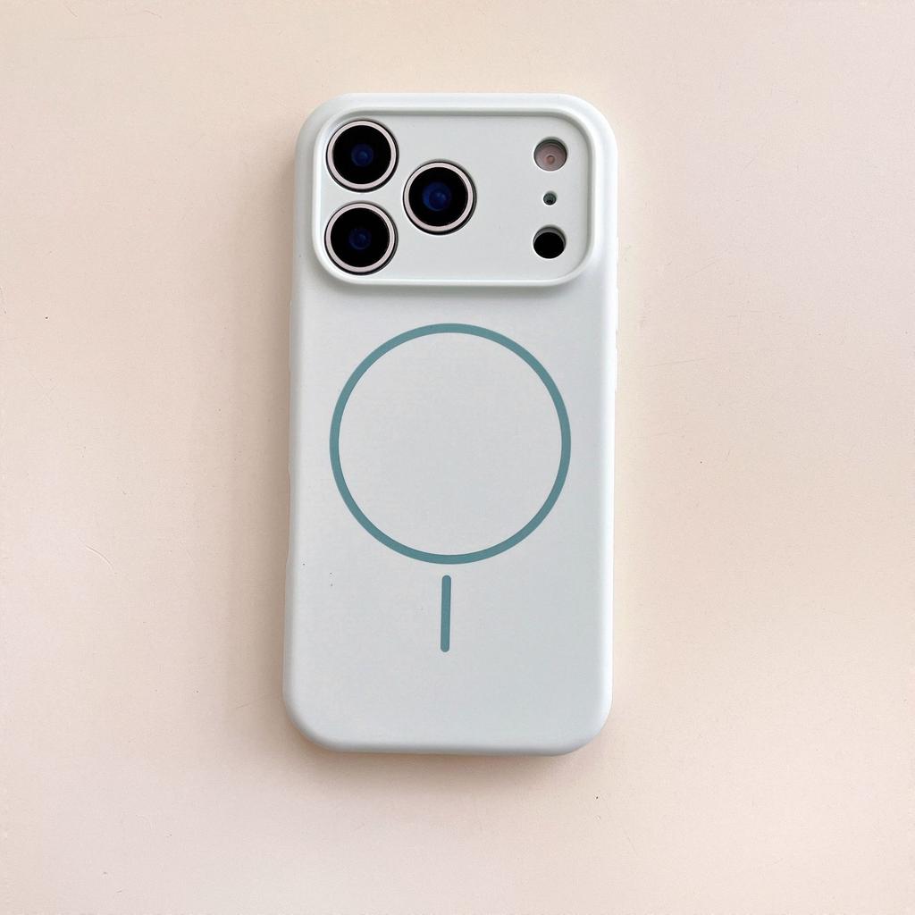 Applicable to iPhone17promax mobile phone case, silicone magnetic mobile phone case, integrated buttons, all-inclusive precision hole protective case