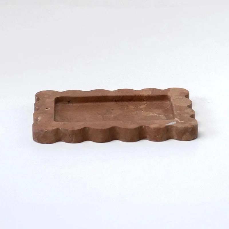 Light Luxury Style Natural Marble Art  Storage Tray Creative Home Living Room Tabletop Decoration SauCer Jewelry Storage Dish
