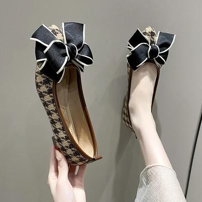 Модные женские туфли на плоской подошве с бантом Zapatos Planos De Mujer Женские летние туфли Туфли на плоской подошве Черные бархатные мокасины