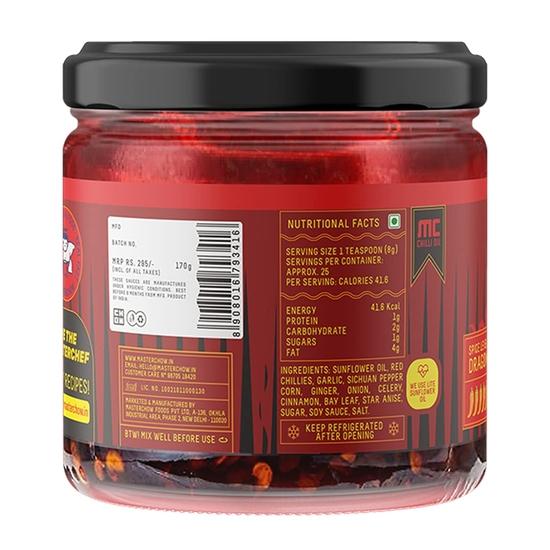 МастерЧау 2X Острое сычуаньское масло чили (170г) | Очень Острое | Сделано с Сычуаньским Перцем, Хрустящим Чесноком и Красным Перцем Чили | Универсальная Приправа