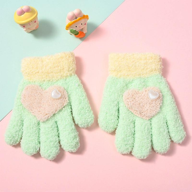 Soft Comfortable Winter Mittens for Kids Knitted Gloves Cute Cartoon Pattern Kindergarten Gloves Comfortable Wearing
