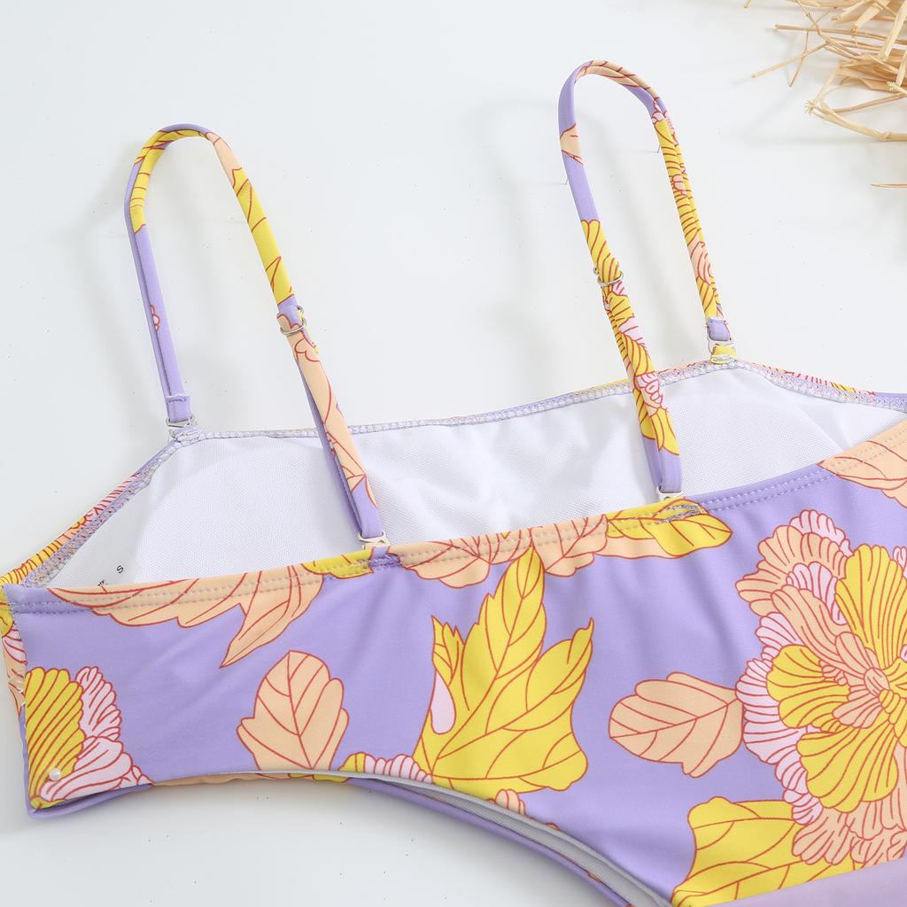 New One-piece Swimsuit Women's Sexy Waist-exposed Slim Strap Chiffon Skirt Swimsuit Set