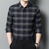 Рубашки с длинными рукавами для мужчин, повседневные рубашки в корейском стиле на осень, верхняя одежда на весну и осень, клетчатая одежда, мужская мода